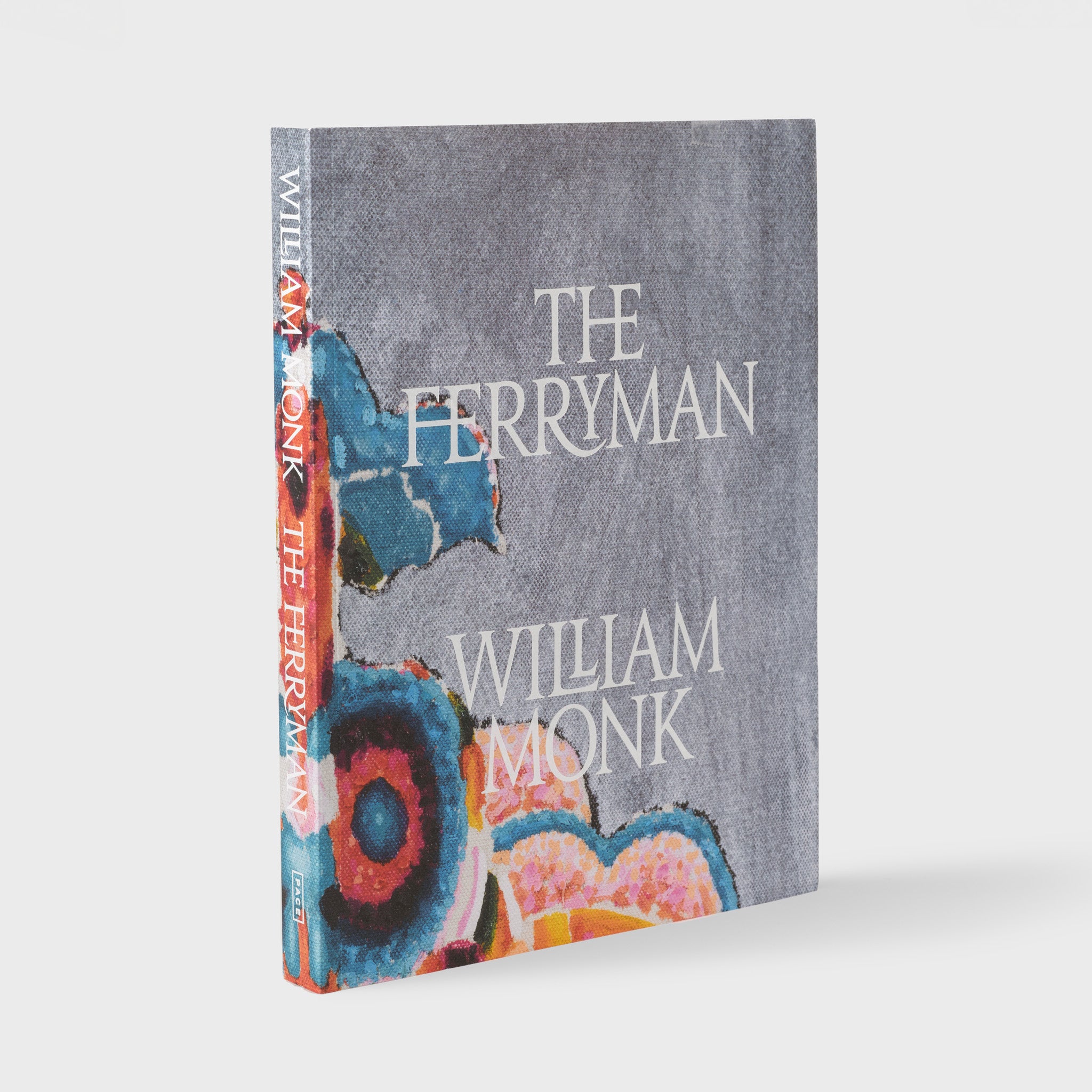 The Ferryman William Monk. The cover has an image of a work by William Monk and the font is white.