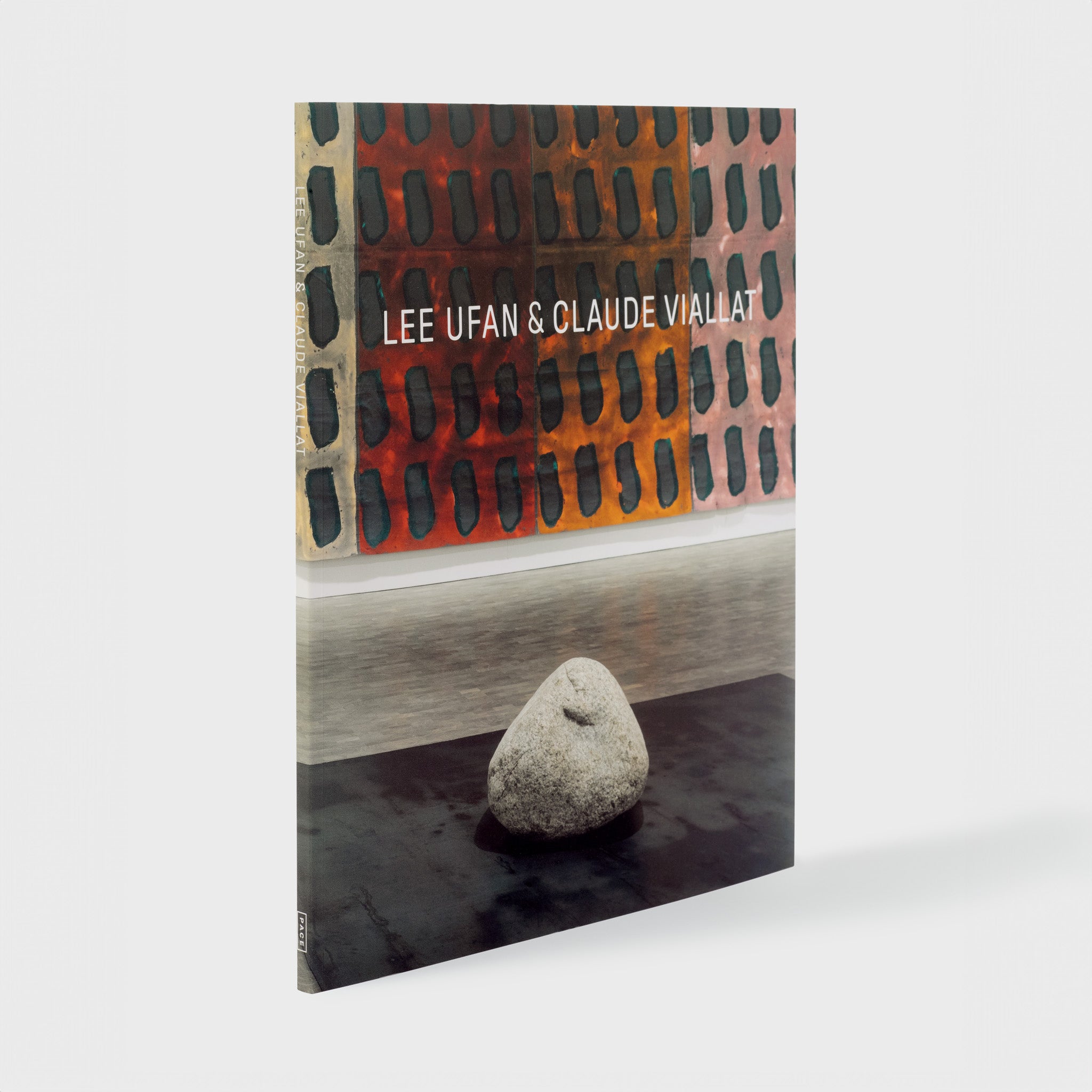 Lee Ufan and Claude Viallat. The text is white and the cover has an image of works by both artists installed in the gallery.