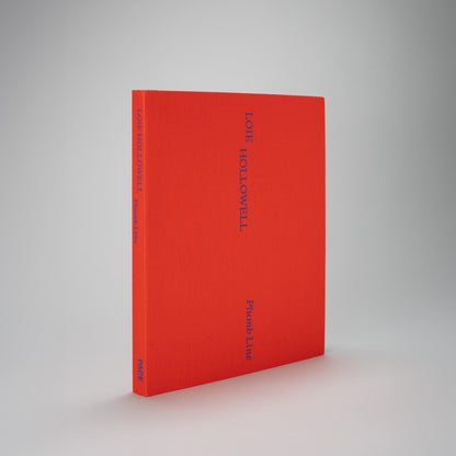 Loie Hollowell Plumb Line. The cover is a bright red orange fabric and the text is blue.