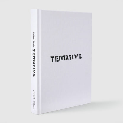 Calder Tuttle Tentative. The book has a white fabric cover with black text.